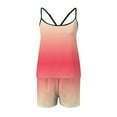 thumbnail image 4 of Bibifish Womens Pajama Sets Gradient Color Sleeveless Pj Sets Soft Cami Tops And Shorts Comfy Stretch Ladies Home Wear Nightwear Sets, 4 of 5