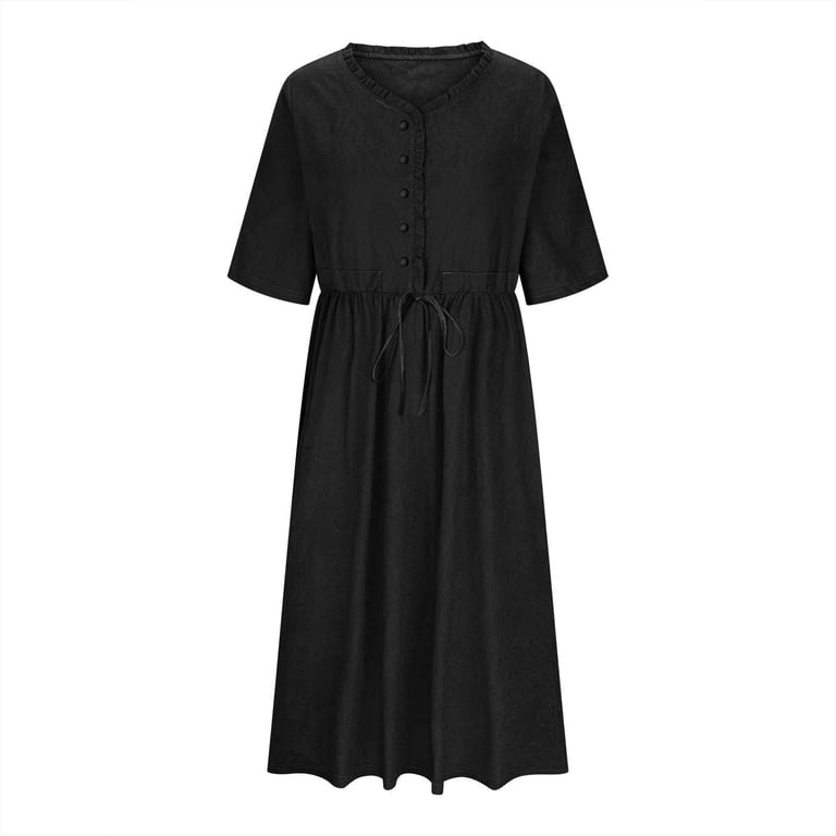knee length dresses for ladies Alix Embroidered Linen Shirtdress