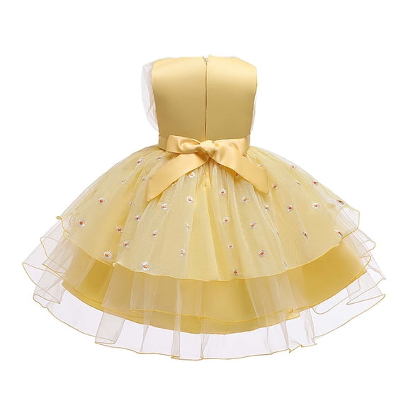 MEZZALL Elegant Sleeveless Party Dress Girls Playful Graduation Event Dress With Flowy Skirt Child Birthday Dresses