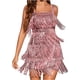 thumbnail image 1 of Mini vestido de lentejuelas brillantes para mujer, cuello en V, tirantes delgs, bodycon para conciertos, fiesta, club, 1 of 3