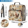 thumbnail image 3 of Water-Resistant 3-Ring Binder Organizer with Multiple Pockets Zipper Binder Bag for Office Vintage Flowers and Hens, 3 of 8
