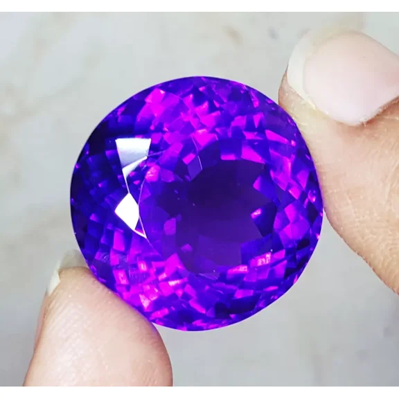 Natural Violet Amethyst 50 Ct Loose Gemstone Round Cut