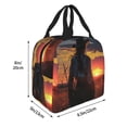 thumbnail image 2 of Rateoe Sunset Western Cowgirl Pattern Insulated Lunch Bag with Thick Aluminum Foil Lunch Tote Bag with Front Pocket for Men and Women, Ideal for Work, School, Picnics, and Travel, 2 of 5
