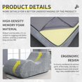 thumbnail image 6 of Corduroy Chaise Lounge Chair Couch Indoor Boneless Oversized High-Density Sponge Soft Sofa Human Body Curves for Yoga, Light Grey, 6 of 14