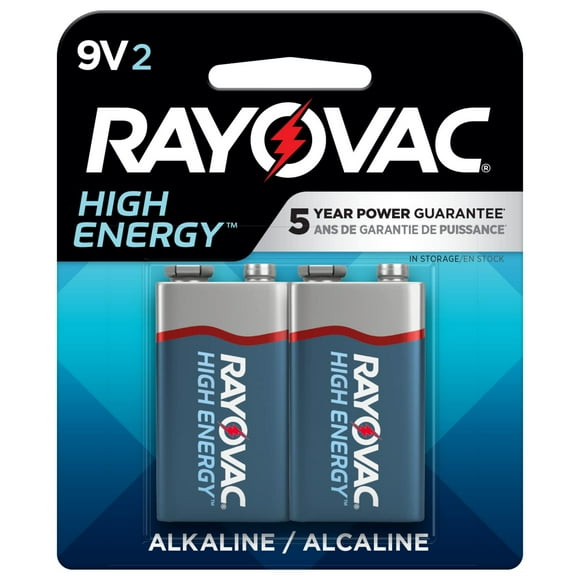 Pilas alcalinas Rayovac de alta energía de 9 V, paquete de 2