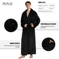 thumbnail image 6 of Mens Robe, PUTUO Robes for Men, Cozy Warm Soft Fluffy Fleece Bathrobe, Fuzzy Luxury Spa Dressing Gown for Men Gifts with Pockets, 6 of 8