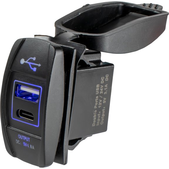 Sea-Dog USB & USB-C Rocker Switch Style Power Socket | Bundle of 2