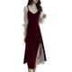 thumbnail image 2 of Vestido con dobladillo suelto,Vestido de mujer Vestido de malla de 2 piezas Vestido con dobladillo dividido Diseño fácil de usar, 2 of 8