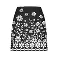 thumbnail image 5 of LEBONYARD Women's High-Waist Yoga Skirt with Shorts,Women's Summer Flower Print Pleated Tennis Skirts Stretchy Yoga Fake Two Piece Shorts Skirt Black L, 5 of 7