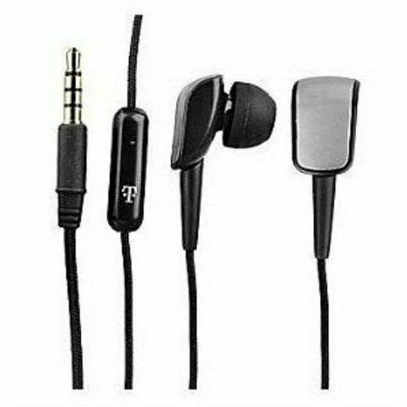 T-Mobile Tangle Free Flat Corded 3.5mm Premium Stereo Headset - Black