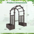 thumbnail image 2 of Wooden Garden Arbor with Planter&Swing,Outdoor Arbor Trellis for Climbing Plants, Roses, Vines, Outside Pergola Planter, Garden Arch for Lawn Backyard Wedding Ceremony Bridal Party, 2 of 6