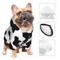 thumbnail image 3 of Fotbe Milk Cow Print Small Dog Sweater Hoodies Pet Grey Hooded Soft Fleece Sweatshirts with Pocket Fall Winter Puppy Cat Sweaters Warm Clothes-Large, 3 of 7