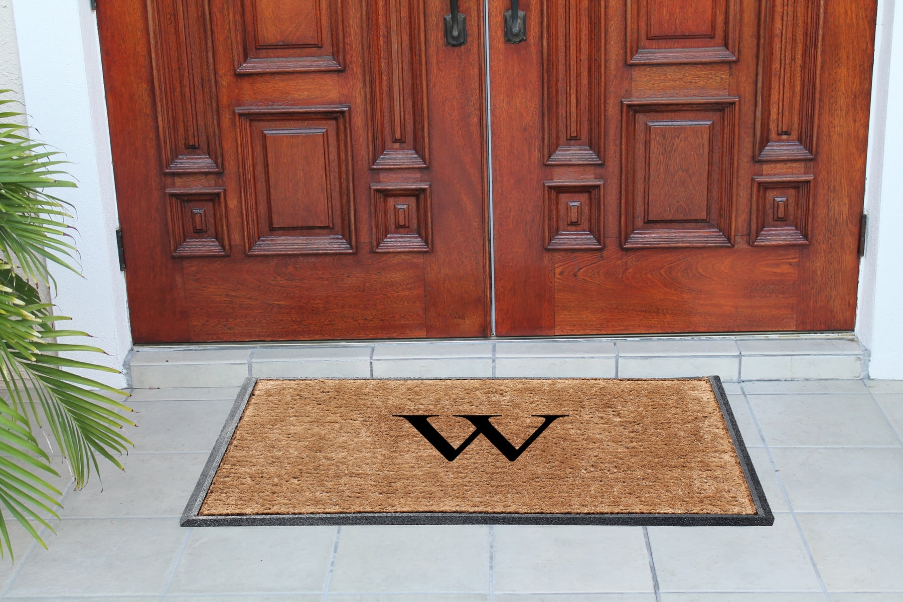 A1HC First Impression 30 in. x 48 in. Rubber and Coir Molded Double Monogrammed Door Mat