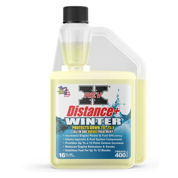 REV-X Distance  Winter 16oz Diesel Fuel Additive & Cetane Boost Anti Gel