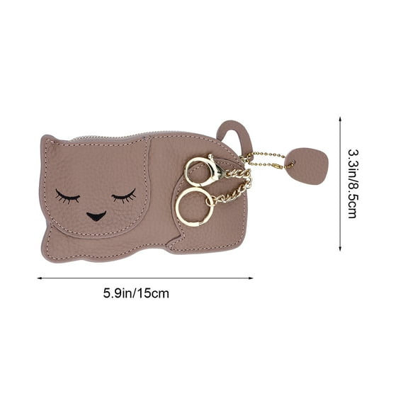 MLINS Cat Purse Girls Small Cat Coin Purse 15X8.5X1CM Grey