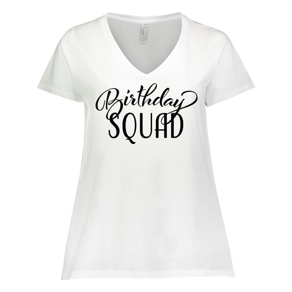 Inktastic Birthday Squad in Black Women's Plus Size V-Neck T-Shirt