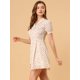 thumbnail image 4 of Vestido Camisero De Manga Corta Con Cuello En V Y Estampado Floral Frontal Con Botones Para Mujer Allegra K Blanco S, 4 of 6