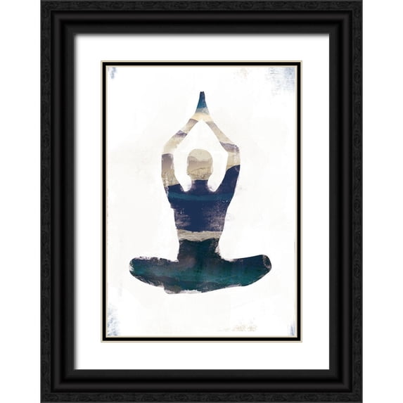 JMB Designs 11x14 Black Ornate Wood Framed with Double Matting Museum Art Print Titled - Praying