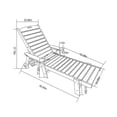thumbnail image 2 of Llinc Store Lounge Chairs for Outside with Wood Texture, Oversized Pool Chairs with 5 Adjustable Positions, HDPE, Patio Lounge Chair with Wheels & Cup Holder for Pool, Deck, Poolside, Navy Blue, 2 of 10