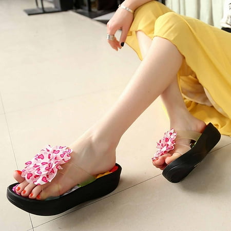 

Cathalem Shoes Slippers Casual Bohemian Solid Sandals Wedges For Women Fashion Slippers Style Ladies Heels Sandals Women Size 6 Black 7