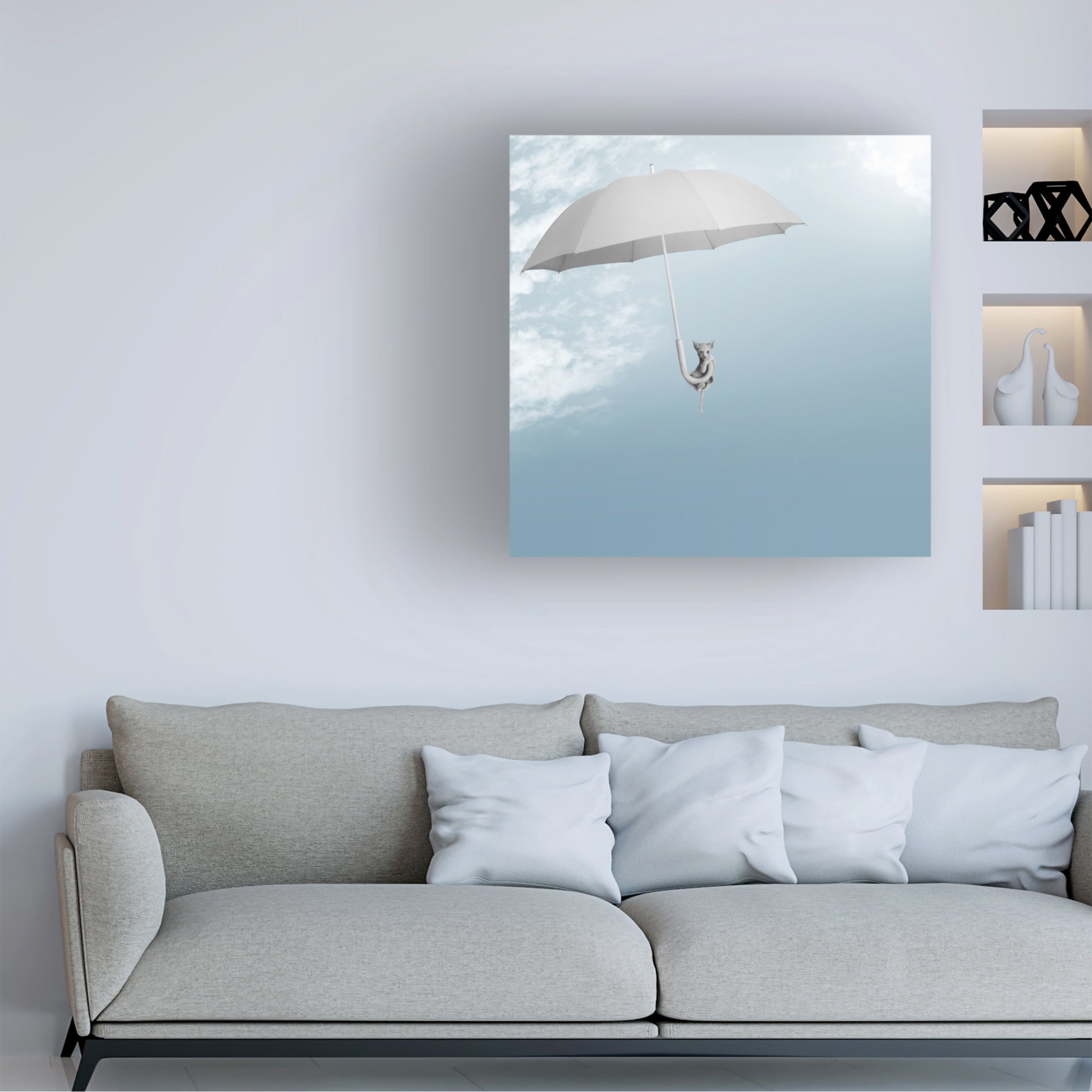 Canvas Wall Art - Jon Bertelli 'Riding The Skies' Wall Art for Living Room, Bedroom, or Office Décor by Trademark Fine Art - 35 x 35 Inches