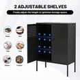 thumbnail image 5 of 2 Door Metal Accent Cabinet, 47" H Metal Locker Accent Storage Cabinet, Sideboard Cabinet with Adjustable Shelves, Black, 5 of 7