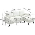 thumbnail image 2 of LUCKHAO 77" Convertible Sectional Sofa Couch with Storage Ottoman, 3 Seat L Shaped Sofa with 2 Cup Holders,Modern Linen Fabric Couches for Living Room, Apartment, Office, 2 of 7