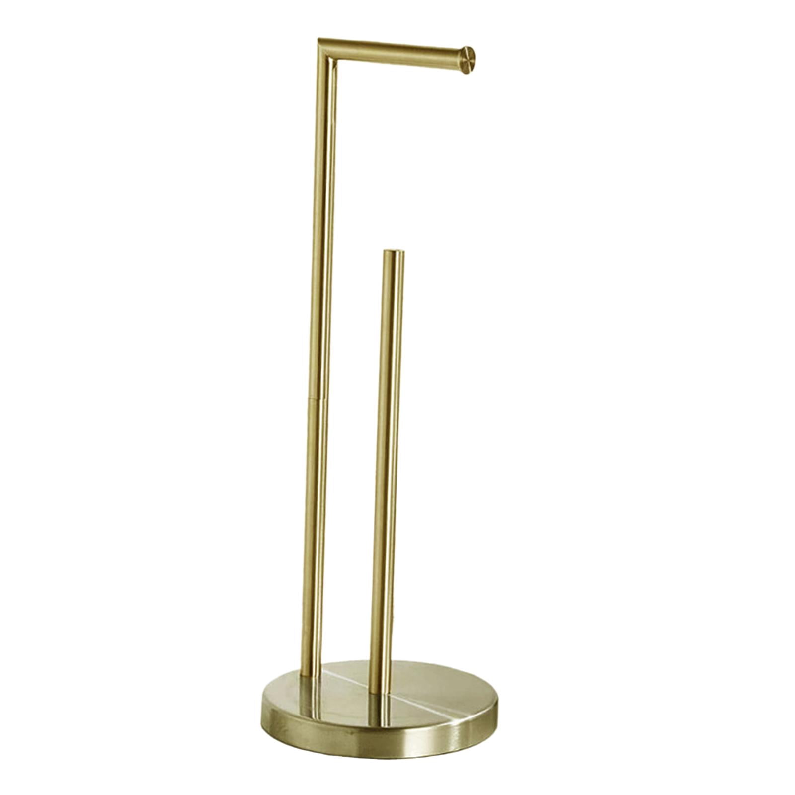 Fiocias Toilet Paper Holder Stand Bathroom Rustproof Floor Holds 3 Rolls Stainless Steel Aureate