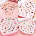 thumbnail image 4 of 36PCS Kids Jewel Rings Set Decorative Cartoon Pretend Rings Toy Rings with Case, 4 of 10