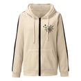 thumbnail image 3 of Rbaofujie Chandails d'Automne Mode Décontractée pour Femmes Chandails en Molleton à Capuche en Molleton Imprimé Floral Khaki Mode pour Femmes Chandails à Capuchon & Chandails en Molleton, 3 of 3