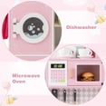 thumbnail image 4 of OLAKIDS Kids Kitchen Playset, Toddler Wooden Kitchen Pretend Cooking Toy Set with Coffee Maker Ice Machine Dishwasher Microwave Storage Cabinet, Simulation Play Kitchen for Boys Girls 3+, 4 of 9