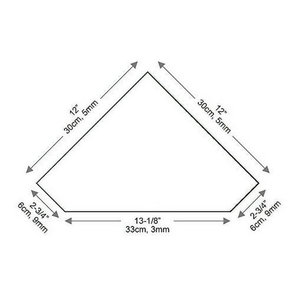 12" x 12" Pentagon Glass Corner Shelf - Shelf Only - Tempered - 3/8" Thick - Flat Polished Glass