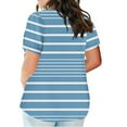 thumbnail image 3 of Zpanxa Blouse à Manches Courtes pour Femmes Grande Taille Coupe Ample Décontractée Col Rond Haut d'Été, 3 of 5