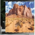 thumbnail image 3 of Ambesonne Southwestern Shower Curtain, Utah Monument Valley, 69"Wx84"L, Burnt Sienna and Blue, 3 of 4