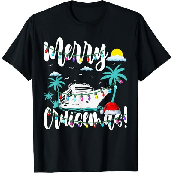 Premium model-Unisex-100% cotton-Tropical Heartbeat Christmas Cruise Merry Cruisemas T-Shirt