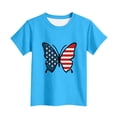 thumbnail image 4 of Amidoa Girls Short Sleeve Graphic Cute 4th of July T-Shirts Casual Tops Kids Soft Summer Crewneck Tees Green Size 120, 4 of 6