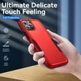 thumbnail image 6 of for iPhone 13 Pro Max Case, Dual Layers Shell Hard PC + Soft TPU Back Shell Heavy Duty Military Drop Protection Rugged Shockproof Hybrid Case for iPhone 13 Pro Max, Red/Rose, 6 of 7