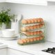 thumbnail image 5 of Organizador de huevos enrollable para puerta de frigorífico, bandeja deslizante con tapa, rejilla de plástico apilable para almacenamiento en la nevera, 5 of 6