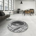 thumbnail image 4 of Ahgly Company Machine Washable Indoor Round Transitional Silver Gray Area Rugs, 4' Round, 4 of 7