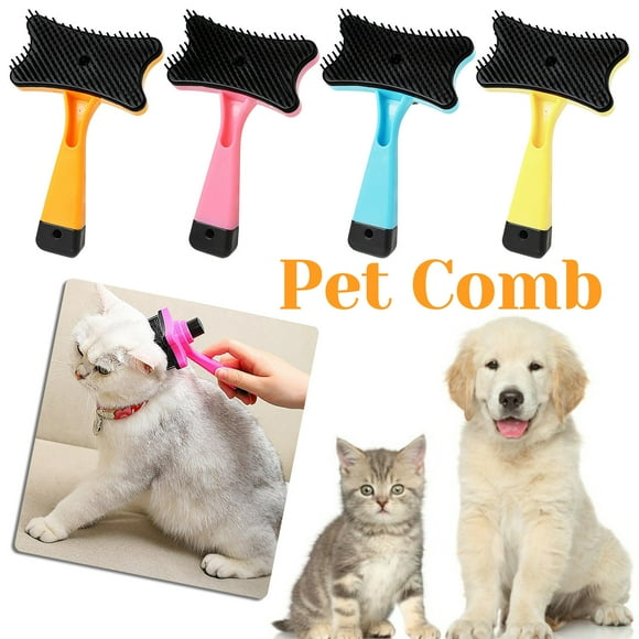 Fiudx Cepillo Depilatorio para Mascotas, Diseño de Botón Autolimpiable, Cuidado Suave para Gatos y Perros, Mango Ergonómico para Mayor Comodidad, Depilación Automática, Tamaño 13 X 7,5 Cm, Material P