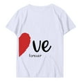 thumbnail image 2 of T-shirts à Manches Courtes pour Couples Assortis, Imprimé Cœur de la Saint-Valentin, Coupe Ample, Col Rond, T-Shirts Décontractés Légers, Confortables, Doux, Respirants, Mari Femme, Blouse Tee Blanc TG, 2 of 6