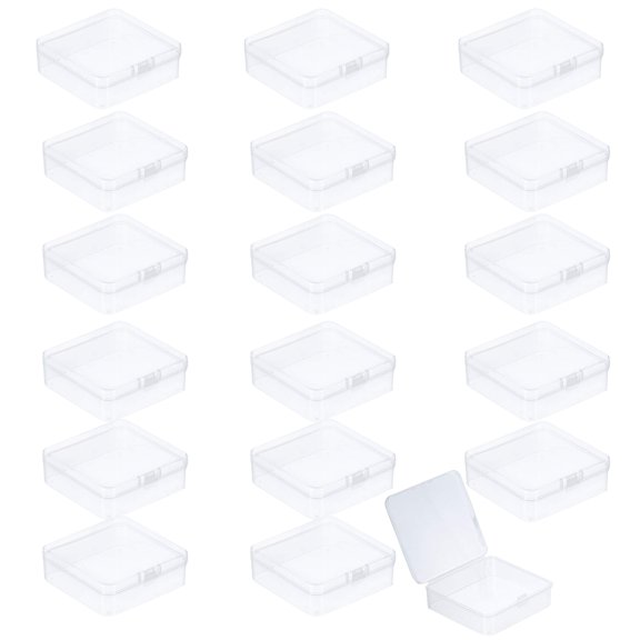 vnanda Transparent Storage Box 18pcs Plastic Storage Containers Lightweight Durable Versatile Small Item Storage Box for Crafts Jewelry for Space-saving