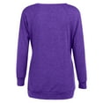 thumbnail image 3 of IROINNID Women's Fall Tops Long Sleeve Oversized Base Shirts Solid Workout Pullover Casual Basic V-Neck Loose Fit Tops with Pocket,Purple, 3 of 5