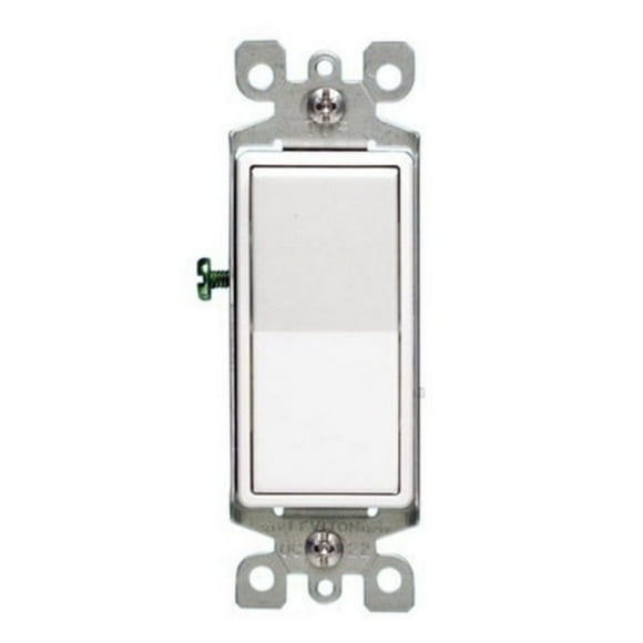Leviton 5611-2WS 15A Decora Single Pole Illuminated Switch with Ground, White
