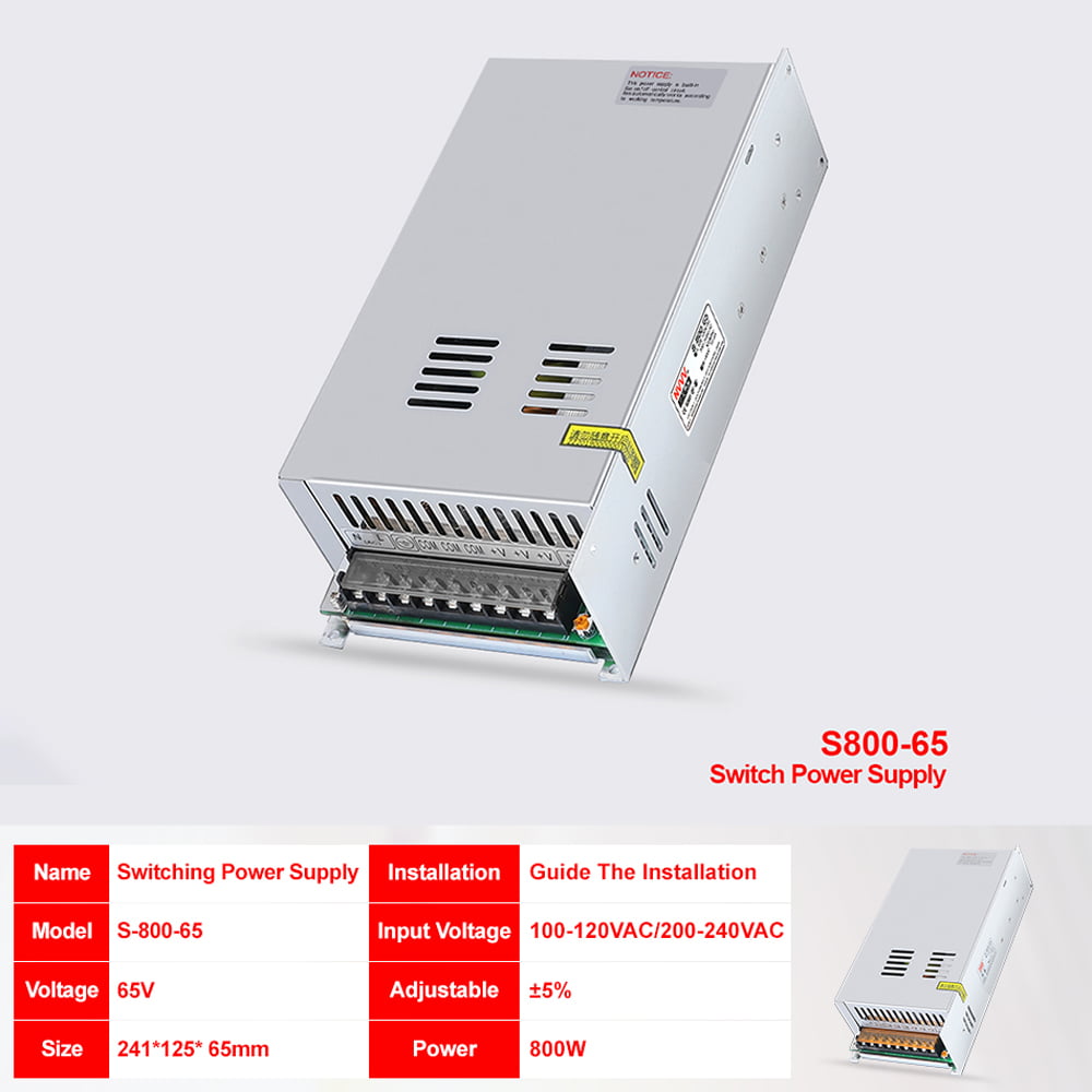 Mulcort S800-65 Tensione di corrente continua Step Down Modulo di commutazione regolato dall'alimentazione compatibile con voltmetro 65V 800W RD6018 WiFi version 