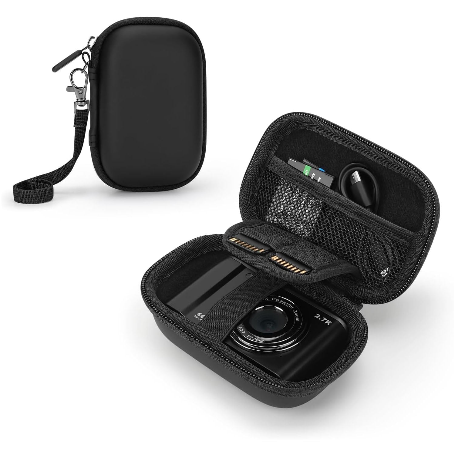 Hard Travel Camera Case Compatible with KODAK PIXPRO FZ55/FZ45, CAMKORY DC403 & STUOGYUM DC402-AF - Compact Portable Storage Bag with SD Card Slots (Case Only)