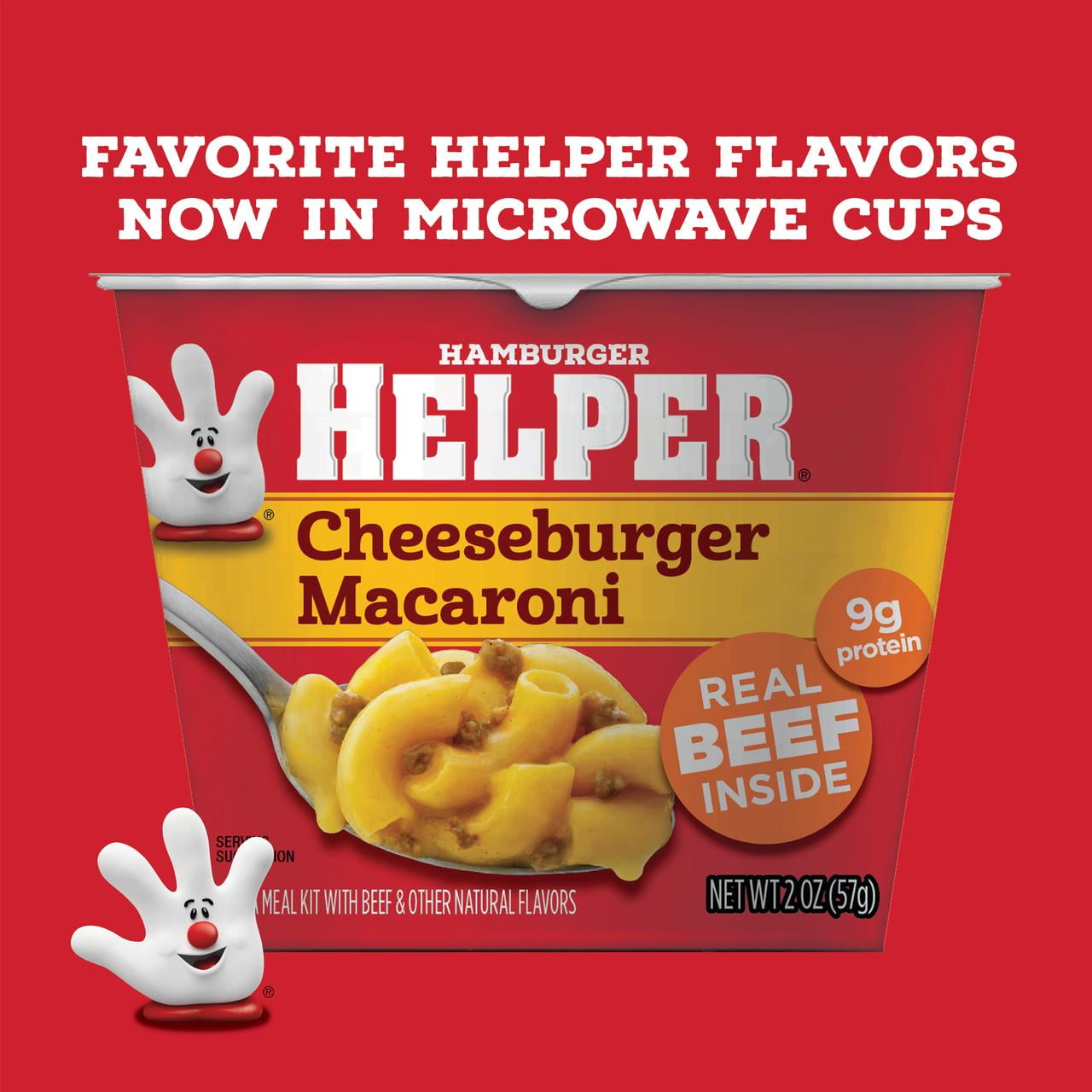 (6 pack) Hamburger Helper Pasta Cheeseburger Macaroni, 2 oz Microwave Cup, Shelf Stable (Dried)