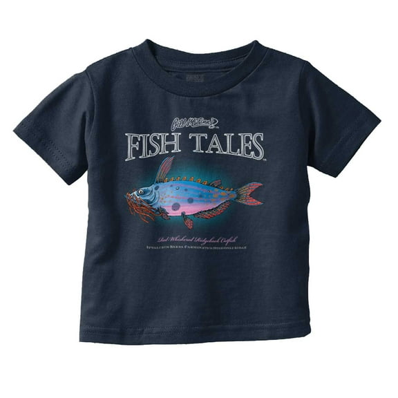 Gill McFinn Whiskered Catfish Funny Toddler Boy Girl T Shirt Infant Toddler Brisco Brands 12M