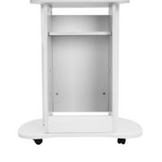 Mobile Desk Height Adjustable Computer Cart Work Station Rolling Presentation Cart Mobile Presentation Stand White