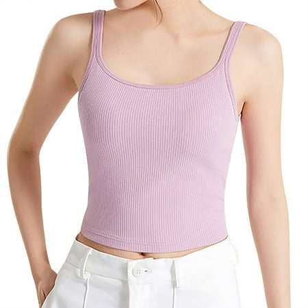 LARUYEKO New Ladies  Slim Underwear with Chest Cushion Without Rims Bra Slim Underwear Umbilical Sling Lace Camisole Lingerie for Women Womens for Layering Lace Top 3x Camisole Set V Neck Camisole